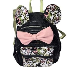 Disney Parks Loungefly Animal Kingdom Camouflage Minnie Mini Backpack w/ ears